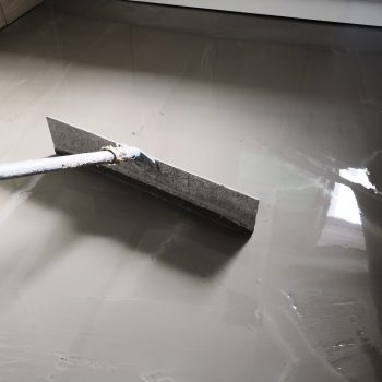 Self-leveling concrete is typically used to create a flat and smooth surface with a compressive strength similar to or higher than that of traditional concrete prior to installing interior floor. dav